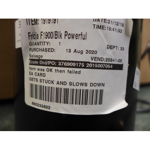 3220 - Fridja F1900/Blk Powerful masticating juicer, Original RRP £112.41 + vat (246-223)