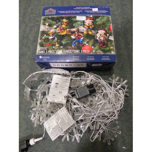 3230 - Snowflake String Light and Disney Ornaments 5Pk  (246-194,220)