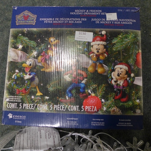 3230 - Snowflake String Light and Disney Ornaments 5Pk  (246-194,220)