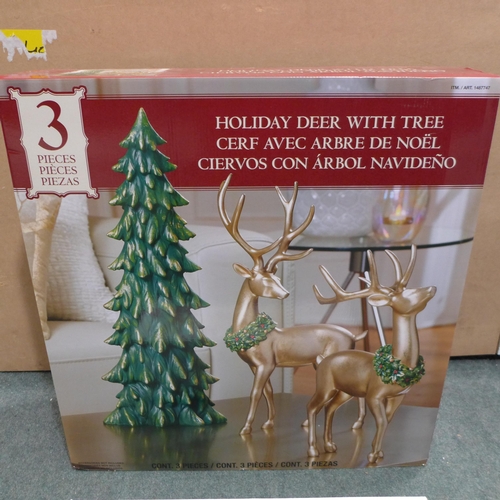 3235 - Set of 3 LED Spheres  and a set of 2 Deers With Tree    (246-211,221)