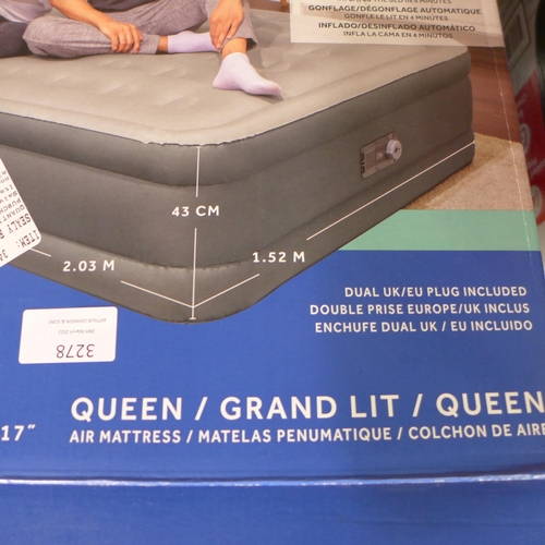 3278 - Sealy Queen Fortech Airbed  With Built In Pump (249-819)  * This lot is subject to vat