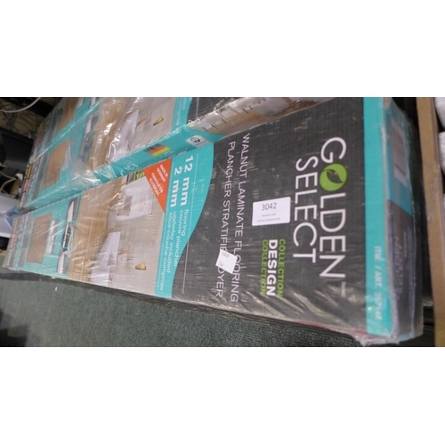 3042 - 2 Packs of Laminate Flooring Walnut  (246-466)