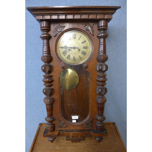 339 - Two 19th Century walnut Vienna wall clocks