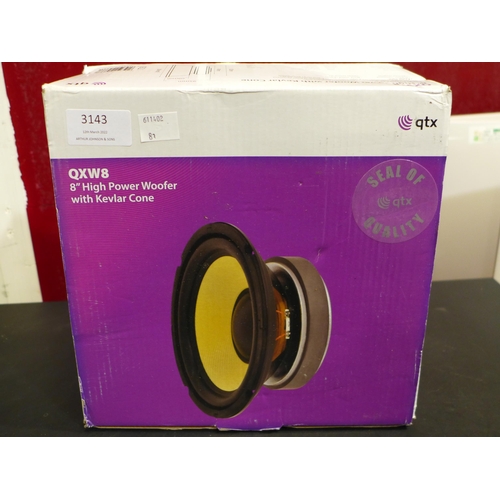 2312 - Qtw8 high power woofer with Kevlar cone and 100m x 50 mm speaker cable