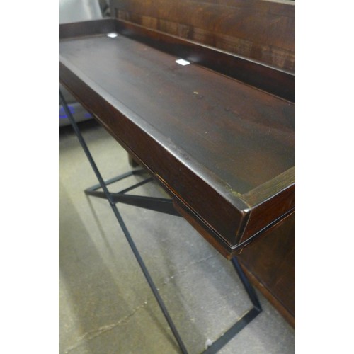 1319 - A large hardwood and steel butlers tray *This lot is subject to VAT