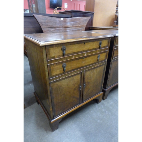 153 - A pair of similar George III walnut night stands