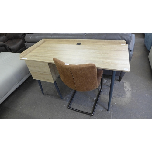 1332 - A Manis wooden and metal two drawer desk