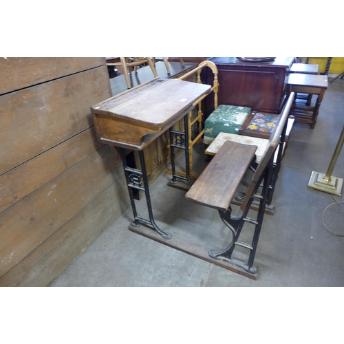 235 - An early 20th Century oak child's school desk