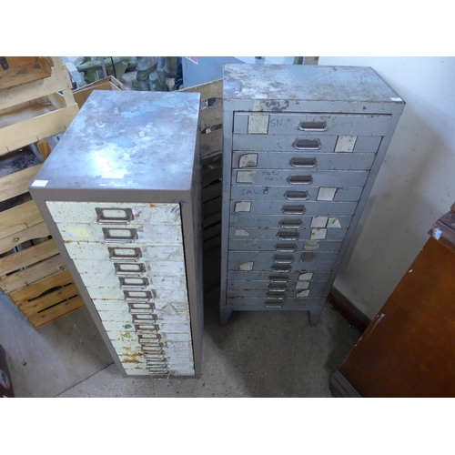 296 - Two metal engineers' chests