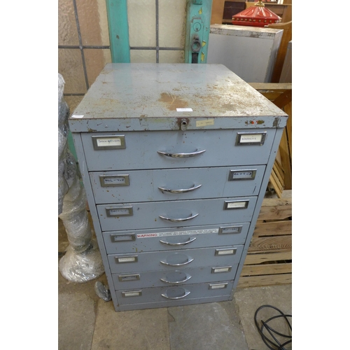 317 - An industrial steel chest of drawers