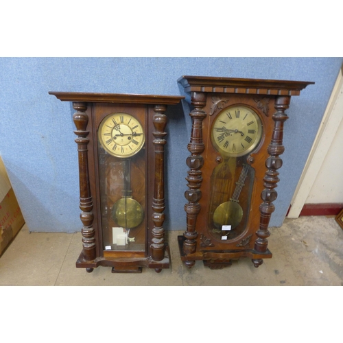 339 - Two 19th Century walnut Vienna wall clocks