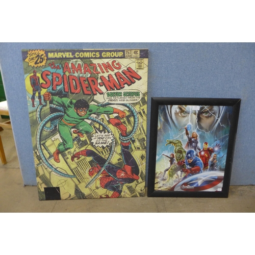 374 - Two Marvel Heroes prints