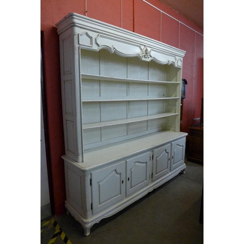 40 - A large French style cream library bookcase