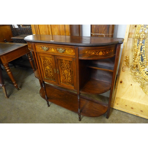 42 - An Edward VII rosewood and marquetry inlaid side cabinet