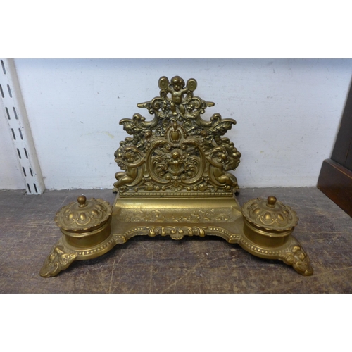 430 - A French style brass desk stand