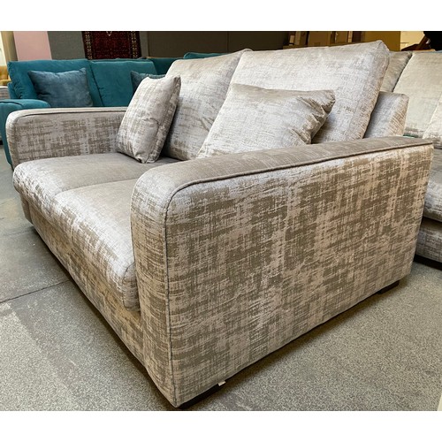 1450 - A Strada mink distressed velvet two seater sofa RRP £799.99