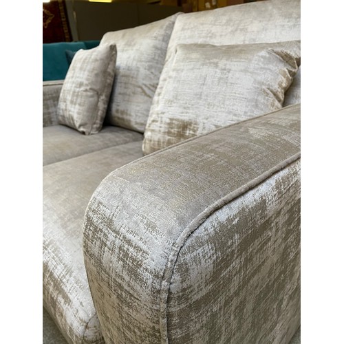 1450 - A Strada mink distressed velvet two seater sofa RRP £799.99