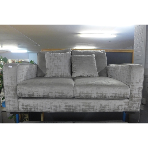 1450 - A Strada mink distressed velvet two seater sofa RRP £799.99