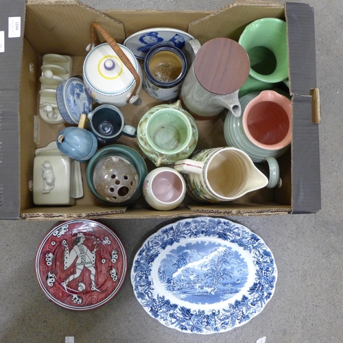 1244 - Mixed china including Lovatts, Portuguese jug, blue and white, etc.**PLEASE NOTE THIS LOT IS NOT ELI... 