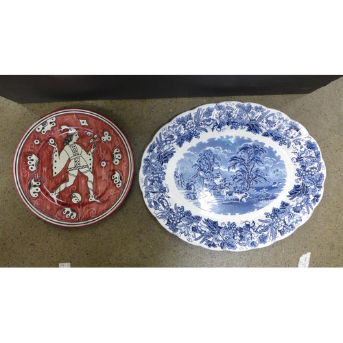 1244 - Mixed china including Lovatts, Portuguese jug, blue and white, etc.**PLEASE NOTE THIS LOT IS NOT ELI... 