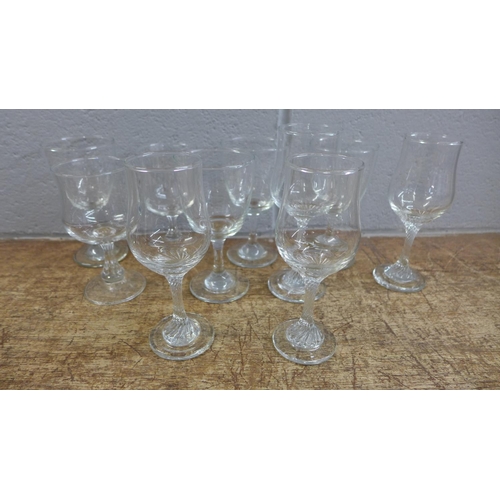 1245 - Twelve 1920's hand blown glasses  **PLEASE NOTE THIS LOT IS NOT ELIGIBLE FOR POSTING AND PACKING**