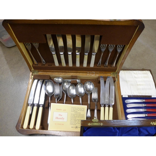 1254 - A collection of flatware including a canteen of cutlery and a candelabra**PLEASE NOTE THIS LOT IS NO... 