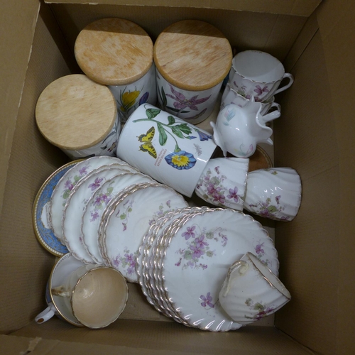 1271 - Records, teaware, four Portmeirion storage jars, a plated tureen, etc.**PLEASE NOTE THIS LOT IS NOT ... 