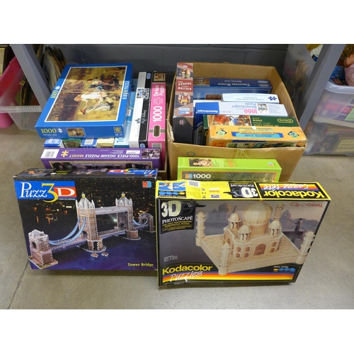 1280 - A collection of 1000 piece jigsaw puzzles including some 3D**PLEASE NOTE THIS LOT IS NOT ELIGIBLE FO... 