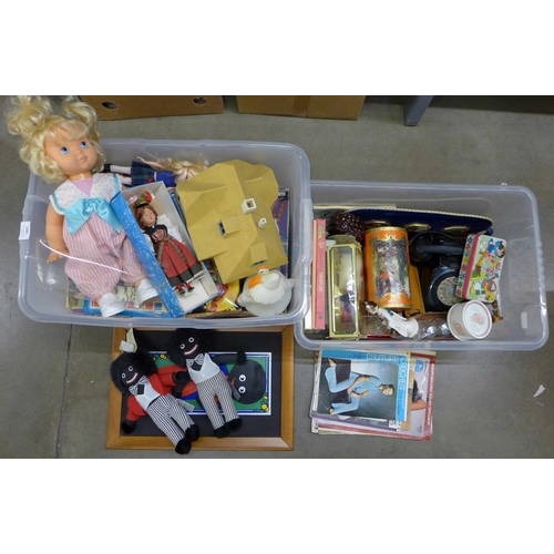 1281 - A collection of dolls, toys and games (two boxes)**PLEASE NOTE THIS LOT IS NOT ELIGIBLE FOR POSTING ... 