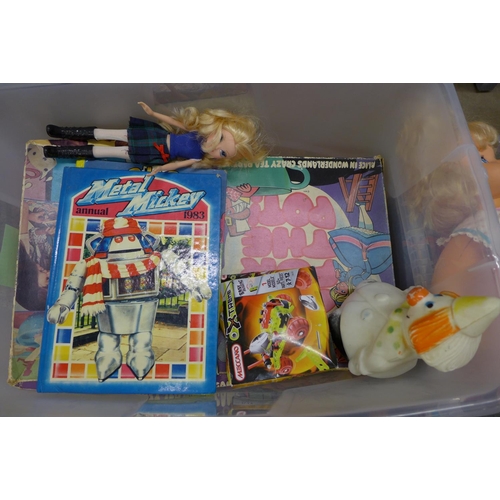 1281 - A collection of dolls, toys and games (two boxes)**PLEASE NOTE THIS LOT IS NOT ELIGIBLE FOR POSTING ... 