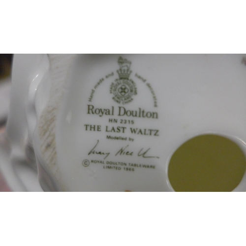 602 - Four Royal Doulton figures, The Last Waltz, Buttercup, Margaret and Top O' The Hill