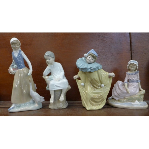 603 - One Lladro and three Nao figures