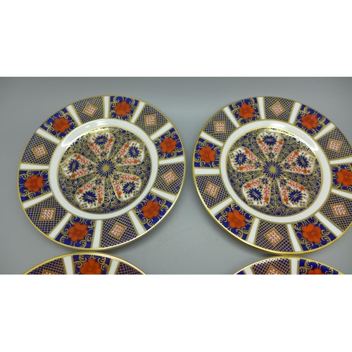 684 - Four Royal Crown Derby 1128 Imari plates, 16cm, all seconds