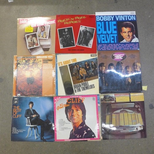 688 - Twenty-six 1950's-1970's rock n roll LP records, Ray Peterson, Conway Twitty, Rusty York, Brian Pool... 