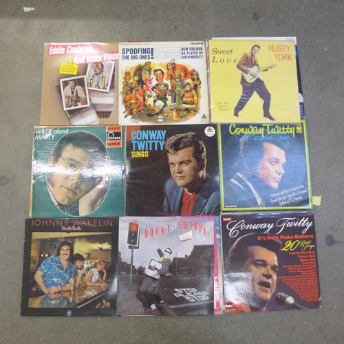 688 - Twenty-six 1950's-1970's rock n roll LP records, Ray Peterson, Conway Twitty, Rusty York, Brian Pool... 