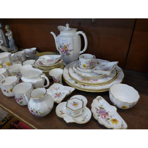 707 - A collection of Royal Crown Derby, Derby Posies including eight coffee cups and saucers, plates, dis... 