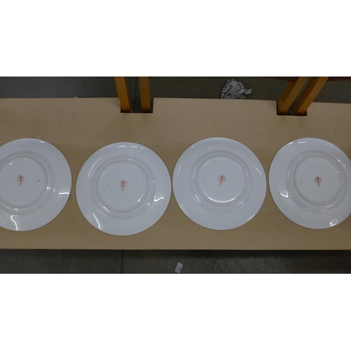 721 - Four Royal Crown Derby 1128 plates, 27cm, three seconds