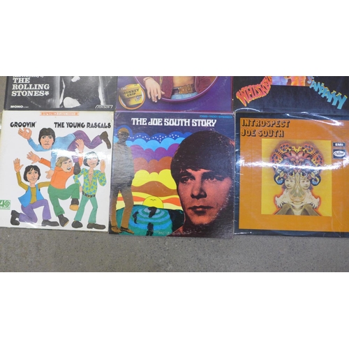 725 - Twelve 1960's LP records; Joe South, The Young Rascals, Unit Four Plus Two (1st album), Gary Puckett... 