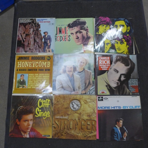 776 - 1950's-1970's rock n roll LP records, Johnny Preston, The Shadows, Jack Scott, The Ventures, Billy J... 