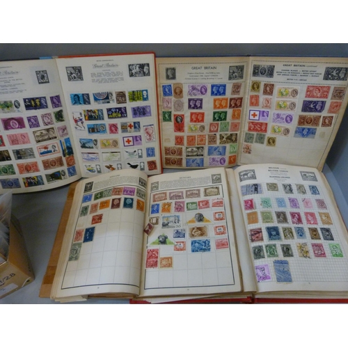 814 - A collection of stamps, loose and in albums, including a Cape triangle and a collection of first day... 