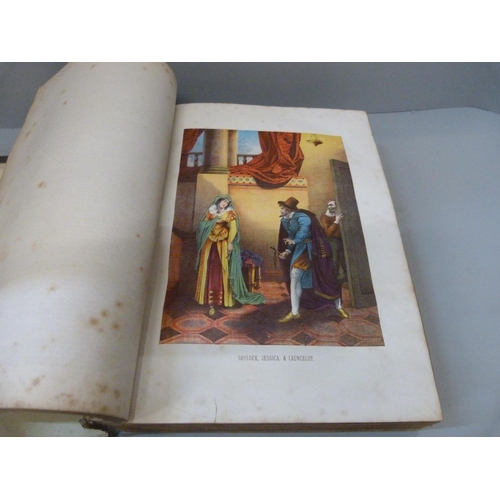 818 - The Complete Works of Shakespeare, printed 1876 with colour illustrations throughout the book, bindi... 