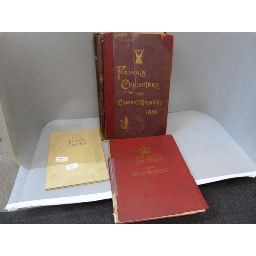 819 - One volume, Famous Cricketers and Cricket Grounds, 895 and two Royalty books