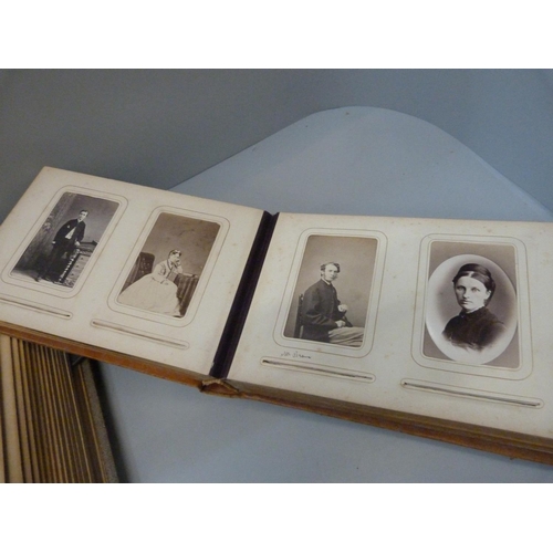 821 - An album of carte de visite and cabinet cards and one other album of carte de visite