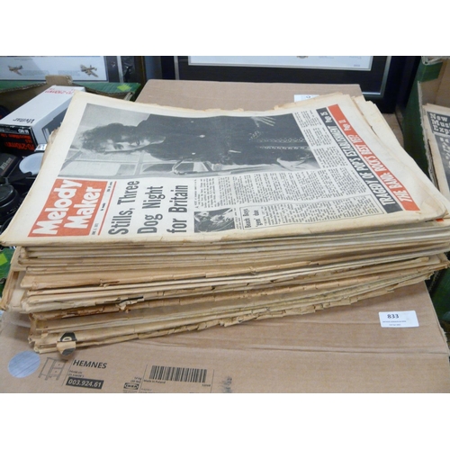 845 - A collection of Melody Maker magazines, 1967 to 1971, thirty in total