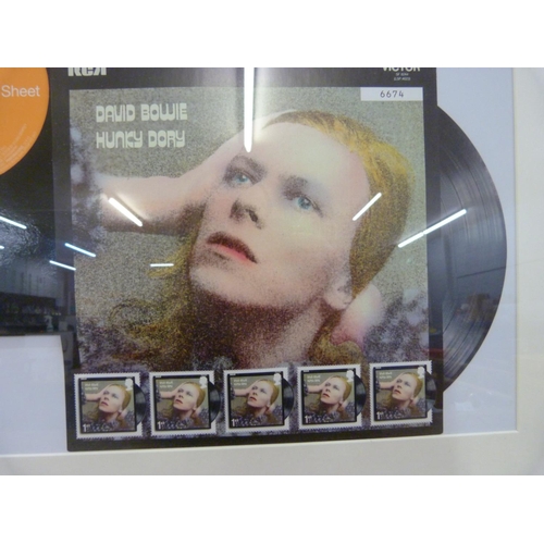 865 - David Bowie, a Royal Mail stamps limited edition set, Hunky Dory, framed