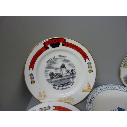 870 - A collection of colliery plates and other decorative plates