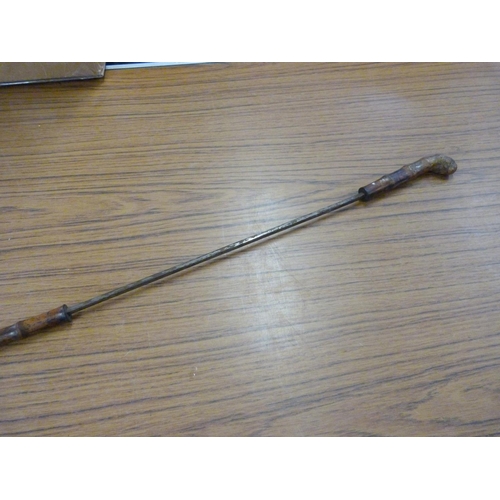 877 - A bamboo sword stick, a/f