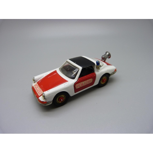 882 - A Corgi Toys 509 Whizz Wheels Porsche Targa 911S, 'Polizei', with red wheels, boxed