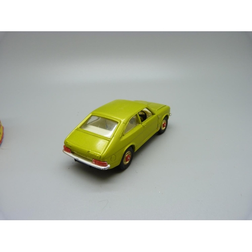 884 - A Corgi Toys Whizz Wheels 306 Morris Marina 1.8 Coupe, with red wheels, boxed