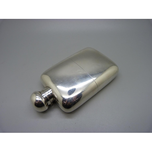 937 - A silver hip flask, marked Stuart Dawson Ltd., Regent Street W., 205g